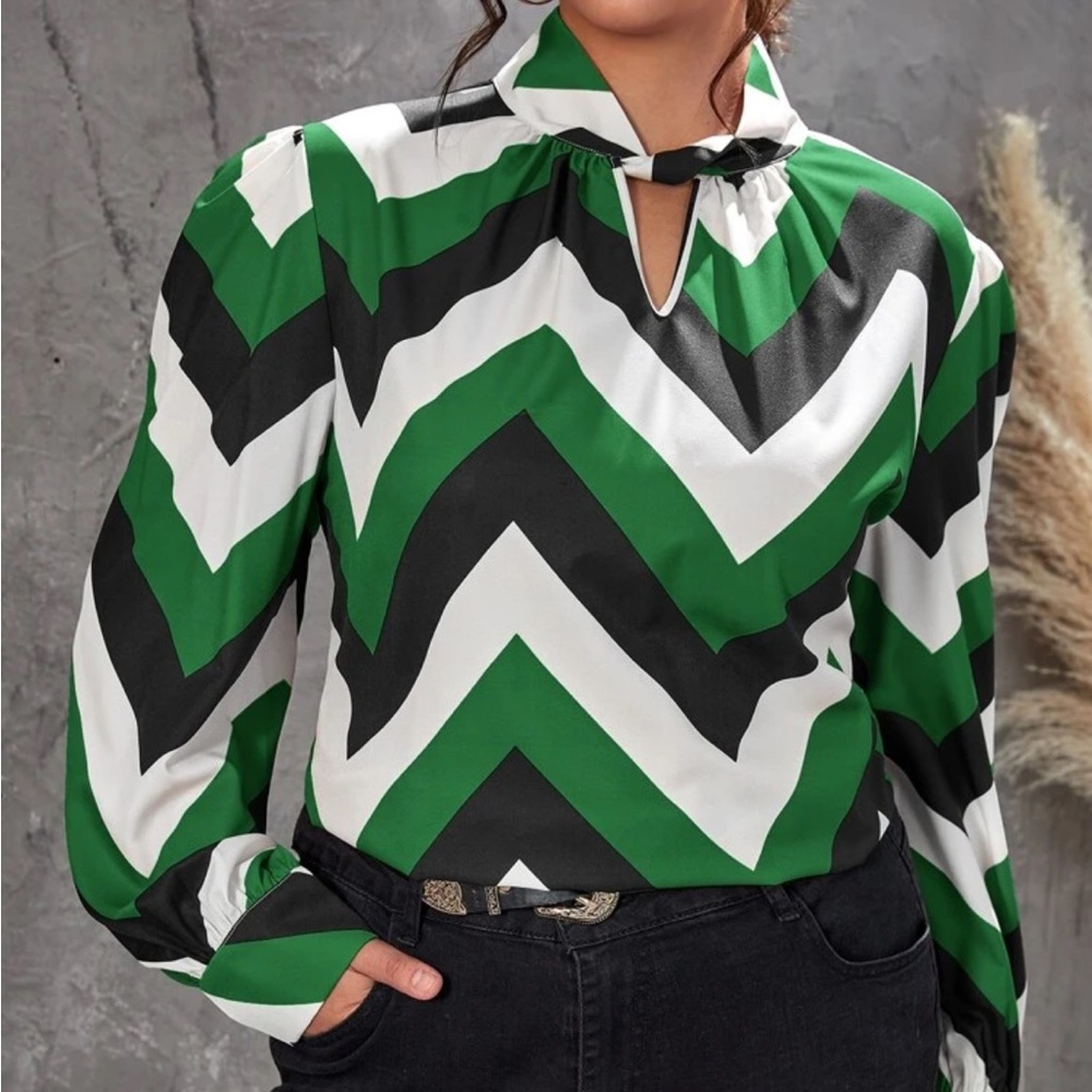 Keyhole Long Sleeve Blouse